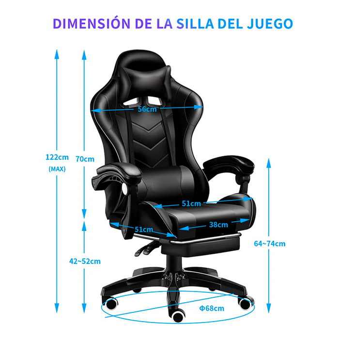 Silla Gamer Ergonómica Presidencial Reclinable Con Reposapiés Videojuego Pc Profesional
