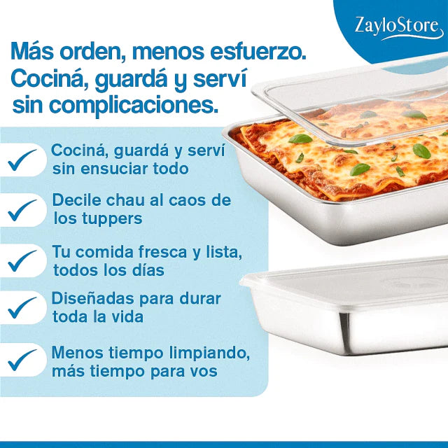 Promo 3x1 Fuentes para Horno con Tapa + Rociador y Espátula de Regalo