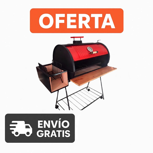 Tambor Full Móvil Parrilla Color Negro y Rojo (ENVÍO GRATIS)