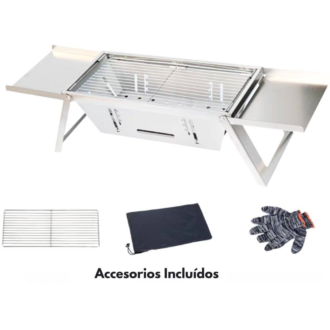 Parrilla Portátil Plegable de Acero Inoxidable (ENVÍO GRATIS)