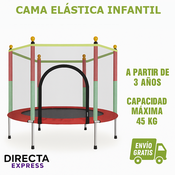 Cama Elástica Infantil Con Red Protectora (ENVÍO GRATIS)