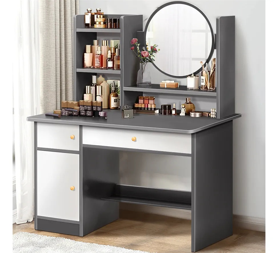 Tocador Con Espejo, Con Armarios y Cajones