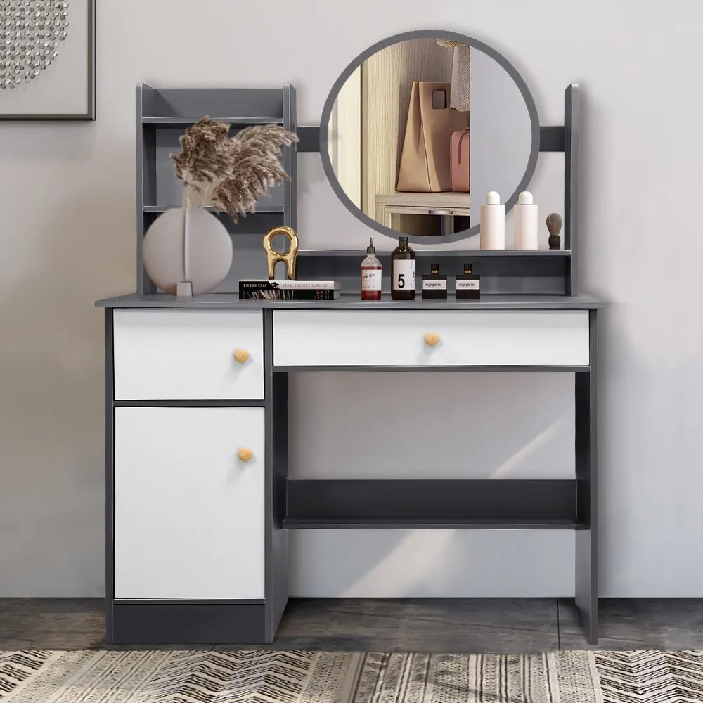 Tocador Con Espejo, Con Armarios y Cajones