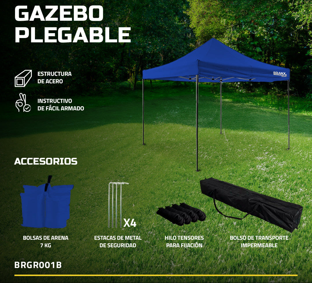 Gazebo 3x3 Metros Autoarmable Plegable Exterior (ENVÍO GRATIS)