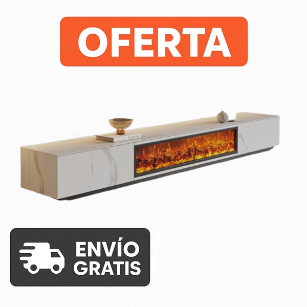Mueble Para TV Con Chimenea Eléctrica y Fuego LED (ENVÍO GRATIS)