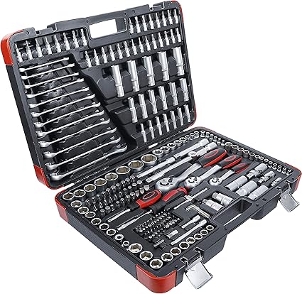 Juego de Llaves de profesional 215 Piezas – Caja de Herramientas, Trinquete, Carraca de Dientes Finos