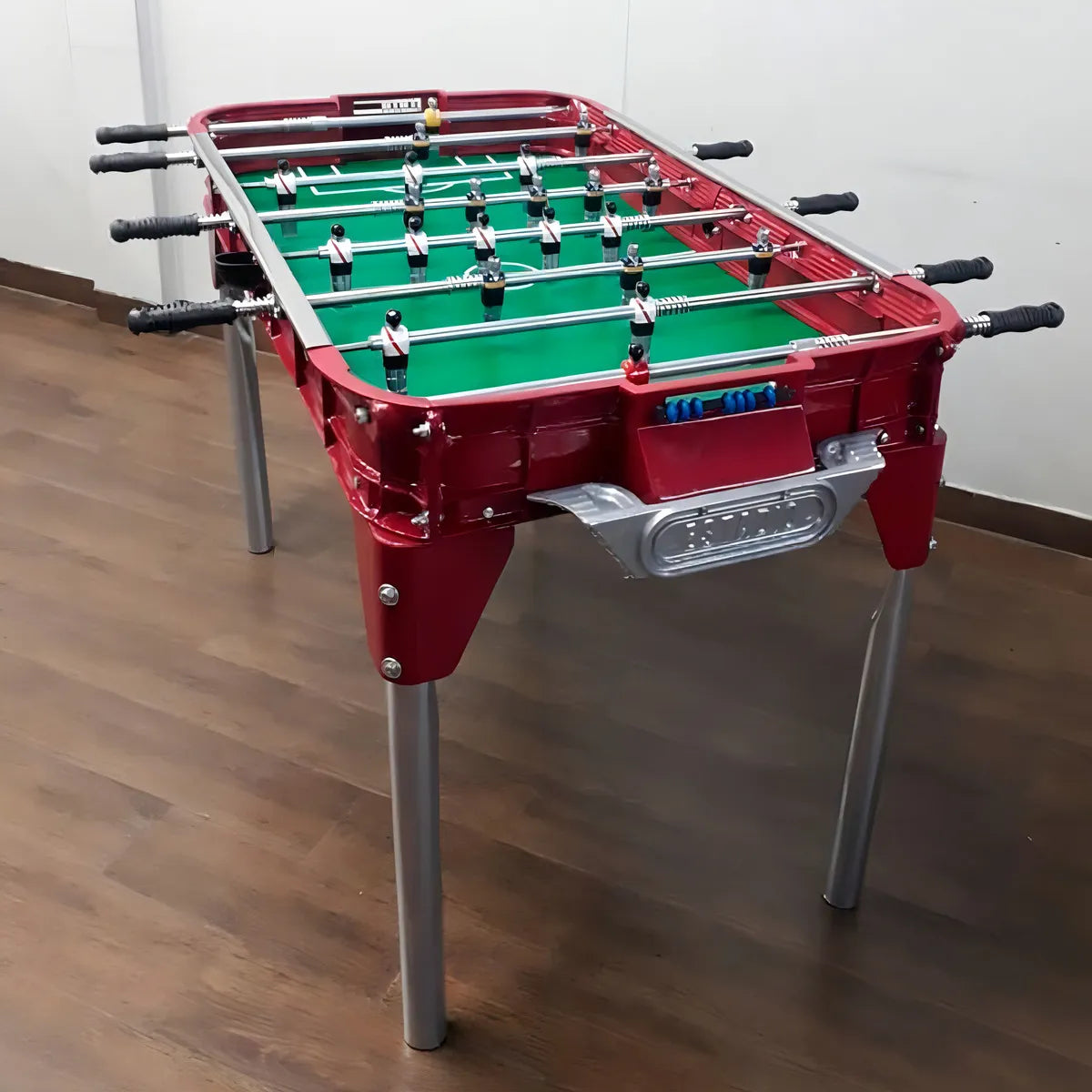 Metegol Estadio Pesada Retro Color Bordó con jugadores de aluminio y pelotas incluidas