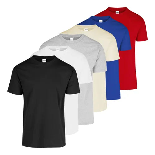 Pack x6 Remeras Hombre Cuello Redondo de Algodón