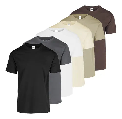 Pack x6 Remeras Hombre Cuello Redondo de Algodón