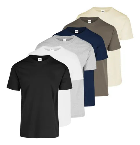 Pack x6 Remeras Hombre Cuello Redondo de Algodón
