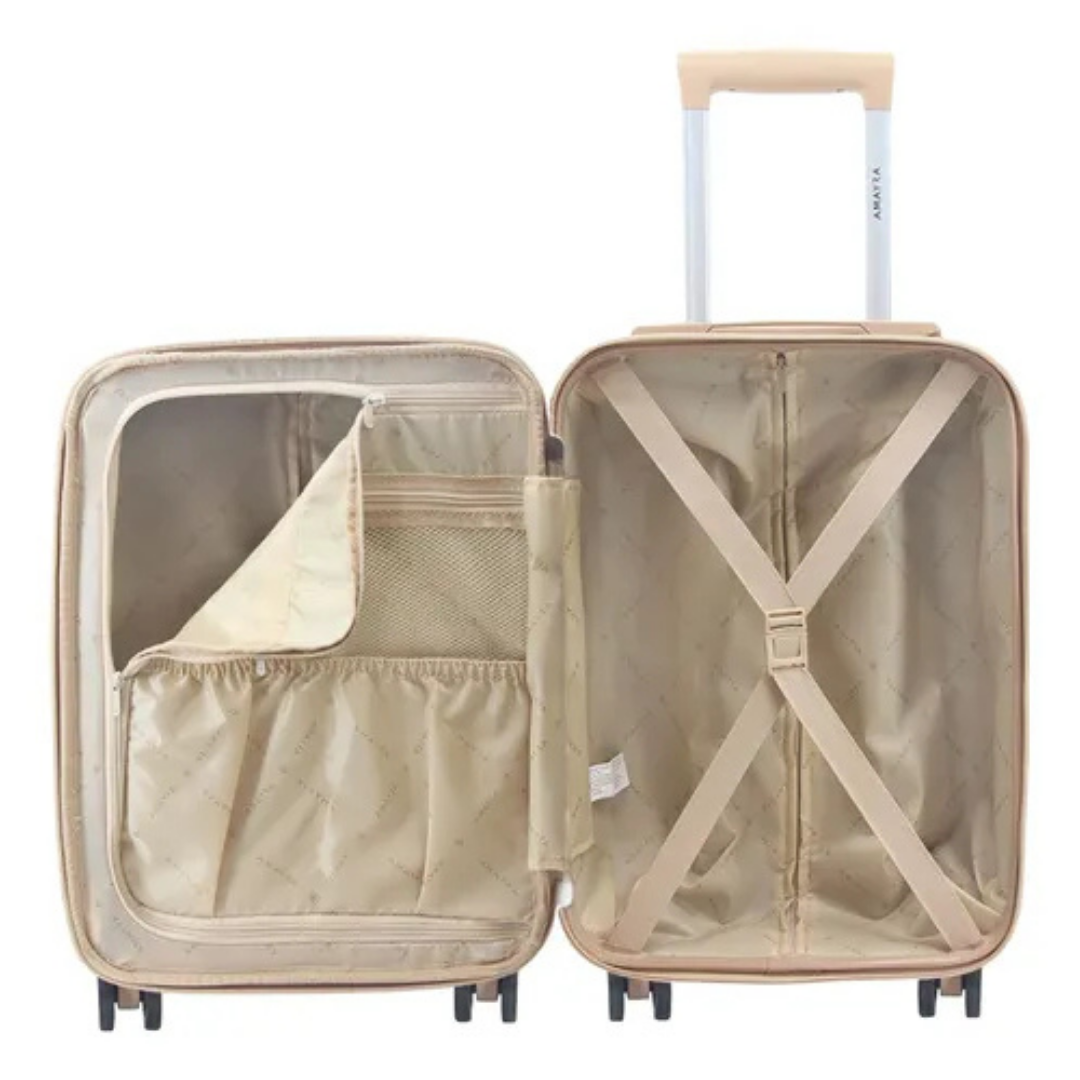 Valija Carry On Para Cabina Viaje Avión Equipaje Mujer 20 Pulgadas Reforzada 4 Ruedas 360°