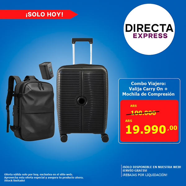 Combo Viajero: Valija Carry On + Mochila de Compresión